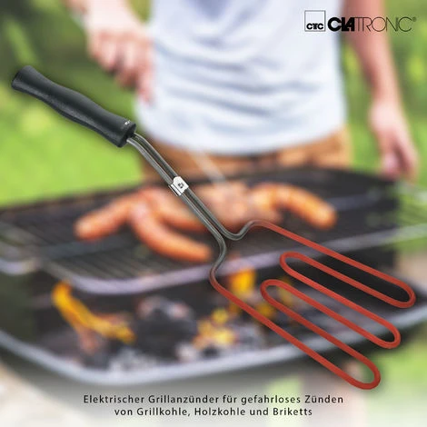 Clatronic EGA 3404 Encendedor Eléctrico Para Barbacoa, Mínima Emisión De Humos 800W Plata - Imagen 2
