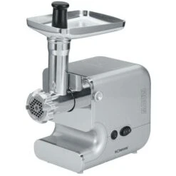 Bomann FW 447 CB Picadora De Carne Eléctrica, Embutidora Salchichas, 3 Discos Corte Y Cuchilla Acero Inoxidable 1200W Plata