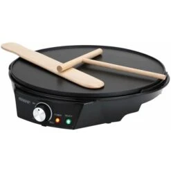 Monzana Máquina Para Hacer Crepes 1200W Crepera Eléctrica Con Placa Antiadherente Espátula Y Esparcidor De Madera