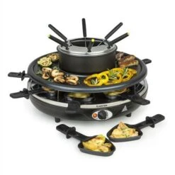 Klarstein Fonduelette Raclette Y Fondue 1350W 1 Litro 38 Cm Ø Para 8 Personas