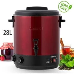 AREBOS 1800W Conservas Máquina 28L Dispensador De Vino Caliente Bebidas Caliente