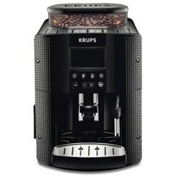 Krups EA8150 - Cafetera Automática 15 Bares De Presión, Pantalla LCD, 3 Niveles De Intensidad, Ajustable De 20 Ml A 220 Ml, Programa Automático De Limpieza Y Descalcificación, Molinillo Integrado