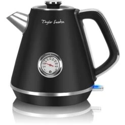 Hervidor De Agua Eléctrico, 2200W, Diseño Retro, Ventana Para Visualizar La Temperatura, 1,7 Litros, Nivel De Agua, Acero Inoxidable, Inalámbrico, Apagado Automático - Taylor Swoden Aladin