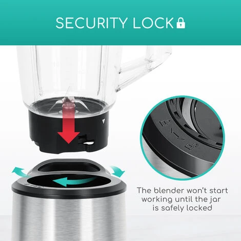Licuadoras Para Zumos Y Batidos Con Jarra 1 Litro, Botella 600ml, Batidora Portatil 350W, Batidora Smoothie Para Frutas, Verduras Y Milkshake, Acero Inoxidable, Sin De BPA - Aigostar Baron - Imagen 5