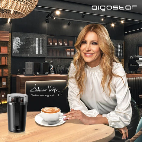 Aigostar Molinillo De Café Eléctrico, Con Cuchilla De Acero Inoxidable, Semillas Especias Frutos Secos Molinos De Cuchillas De 200W Potencia, Capacidad 60gr Con Cepillo Para Limpieza, Libre De BPA - Imagen 5