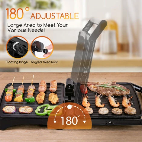Aigostar Calore - Parrilla Eléctrica, Sandwichera Y Máquina De Panini, Revestimiento Antiadherente, Regulador De Temperatura, Apertura 180º, Placa Superior Flotante, 1800 W, Libre De BPA - Imagen 4