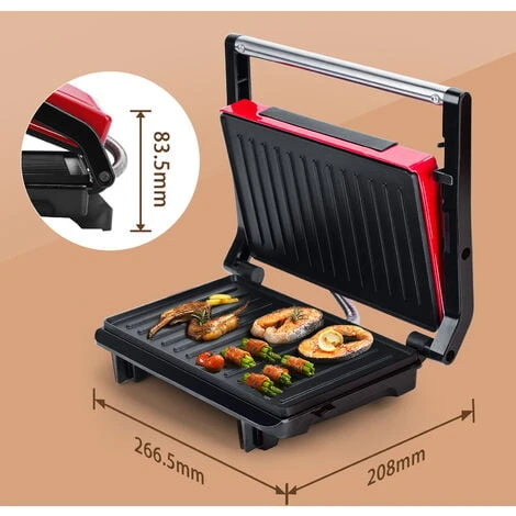 Aigostar Warme – Parrilla Eléctrica, Sandwichera Y Máquina De Panini, Tostadora Con Revestimiento Antiadherente, 750W, Fácil De Usar, Asa De Toque Frío. Libre De BPA, Diseño Exclusivo - Imagen 2