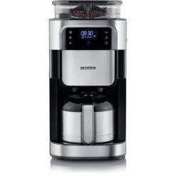 Cafetera Con Molinillo De Goteo, Jarra Termo 1 L Severin KA 4814 Acero Inoxidable Cepillado / Negro 1000 W