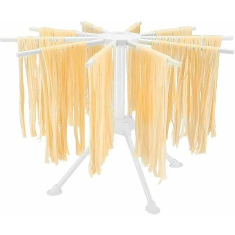 Estante Plegable Para Secar Pasta Fresca Estante Para Secar Pasta Fresca 10 Barras Portátil, Fácil De Almacenar, Rápido De Configurar (blanco)...