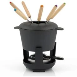 BBQ-Toro Set De Fondue De Hierro Fundido De 13 Piezas Para 6 Personas 1 L Preseasoned
