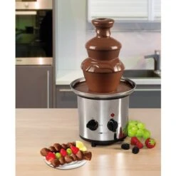 Clatronic SKB 3248 Fuente Chocolate Eléctrica, Cascada 3 Niveles, Acero Inoxidable, Capacidad 1 Kg Chocolate 170W Plata