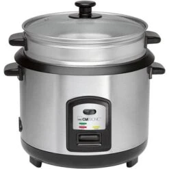 Clatronic RK 3567 Arrocera, Cocedero De Arroz, 3L, Función Cocinar Y Mantener Caliente, Apagado Automático, Vaporera 700W Plata