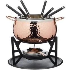 Artesa Juego De Fondue Acabados De Cobre Golpeado En Caja De Regalo, Acero Inoxidable, 6 Personas