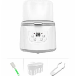 Calentador De Biberones 4 En 1 Esterilizador De Vapor Para Biberones Calentador Rápido De Alimentos Para Bebés Capacidad De 2 Biberones Temperatura Ajustable Con Pantalla LED Para Biberones, EU 400W